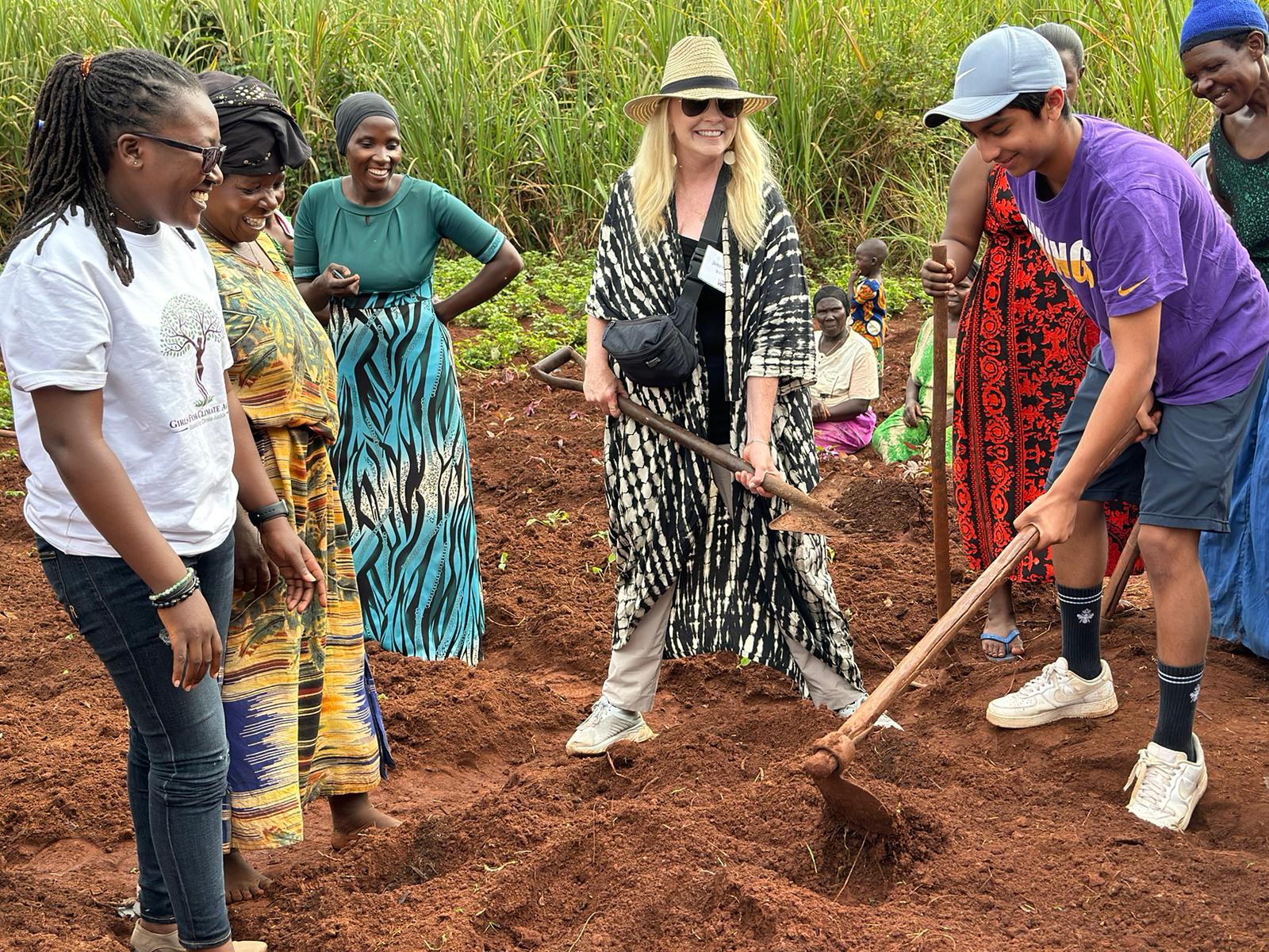 Girls for Climate Action showing Champions the collective farms where women maximize yields despite climate change.
